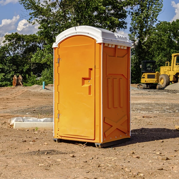 how often are the portable restrooms cleaned and serviced during a rental period in Palominas